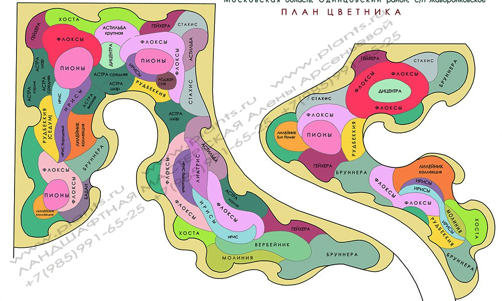 Проект ландшафтного дизайна участка - цветник в саду